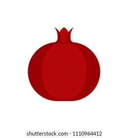 Pomegranate whole fresh juicy fruit isolated. Vector illustration