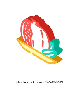pomegranate whole grain leaf isometric icon vector. pomegranate whole grain leaf sign. isolated symbol illustration