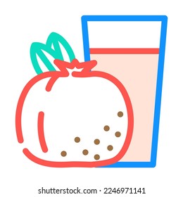pomegranate whole slice red cut color icon vector. pomegranate whole slice red cut sign. isolated symbol illustration