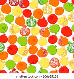 Pomegranates background.  Endless pattern can be used for wallpaper, pattern fills, web page background, surface textures.