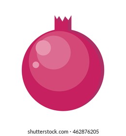 Pomegranates vector in flat style design. Fresh fruit illustration for conceptual banners, icons, mobile app pictogram, infographic, and logotype element. Isolated on white background.