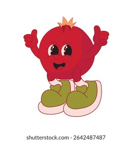 Pomegrante fruit mascot logo character cartoon illustration