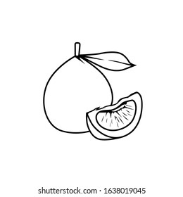Pomelo black and white vector for all purpose