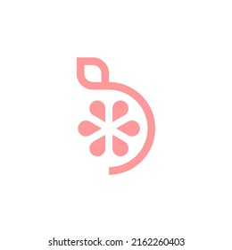 Pomelo design and letter B ideas vector logo
