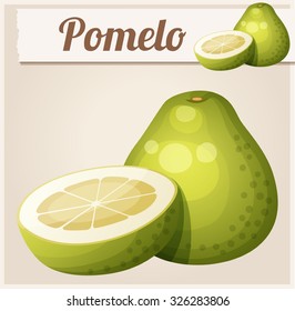 Pomelo fruit. Cartoon vector icon. Series of food and drink and ingredients for cooking.