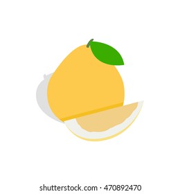 Pomelo icon in isometric 3d style on a white background