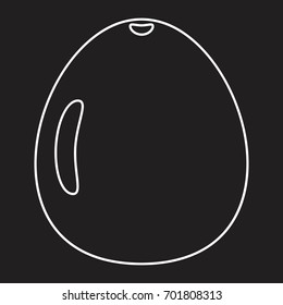 Pomelo in outline style icon vector illustration for design and web isolated on black background. Pomelo vector object for label and logo