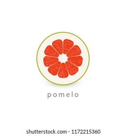 Pomelo simple icon. Vegan logo template. Minimalism style vector illustration on white background.