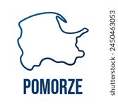 Pomerania (Pomorze) outline simplified map