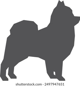 Silueta negra de Pomerania. Logotipo del perro. Icono de mascota