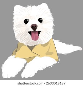 Pomeranian breed dog, Cute puppy illustration