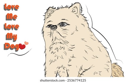 The Pomeranian is a breed of dog, illustration vector, eps, cartoon, drawin