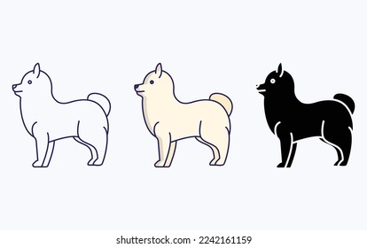 Pomeranian Dog Breeds illustration icon