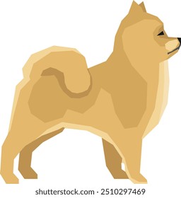 Pomeranian dog color icon. Animal side view