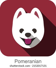 Pomeranian dog face flat icon, dog series