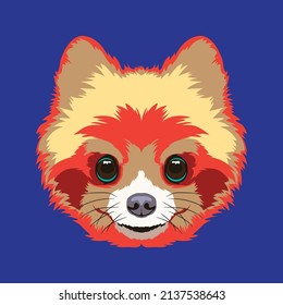 Pomeranian dog face vector illustration in decorative style, perfect for tshirt style and mascot logo