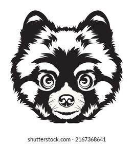 Pomeranian dog face vector illustration in decorative style, perfect for tshirt style and mascot logo