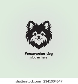 Pomeranian dog pets logo vector template design illustrator