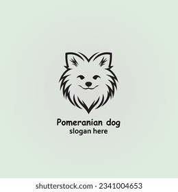 Ilustrador de diseño de plantillas vectoriales para mascotas de perro de Pomerania