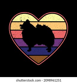 Pomeranian dog,  Retro vintage dog, Dog Vector.