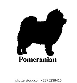 Silueta de perro de Pomerania Perro raza logotipo perro monógrafo cara de perro vector