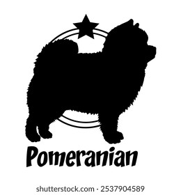 Pomeranian. dog silhouette,  dog, dog breeds, logo, vector, silhouette, logo design, animal, illustration, icon, sign, design, black,  symbol, pet