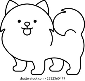 Pomeranian fluffy dog pet animal Outline