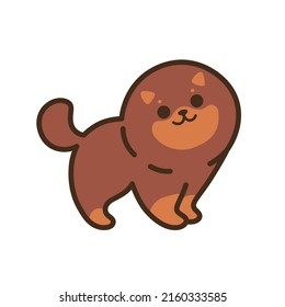 Pomeranian puppy. Cute dog character. Vector illustration in cartoon style for poster, postcard.