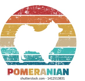 Pomeranian Silhouette Vintage And Retro