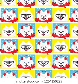 pomeranian spitz seasons vector pop art