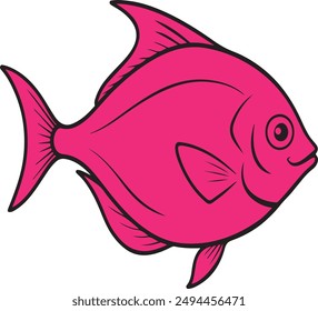 Pomfret fish vector art illustration with a white background