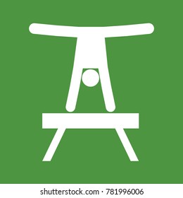 Pommel Horse Front Hand Stand Sport Figure Symbol Vector Illustration