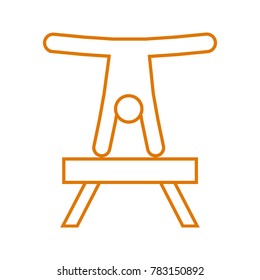 Pommel Horse Front Hand Stand Sport Outline Figure Symbol Vector Illustration Graphic Design