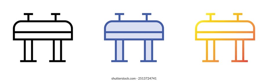 pommel horse icon. Linear, Blue Fill and Gradient Style Design Isolated On White Background