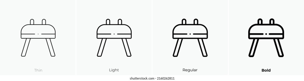 pommel horse icon. Linear style sign isolated on white background. Vector illustration.