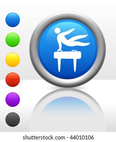 Pommel Horse Icon on Internet Button Original Vector Illustration