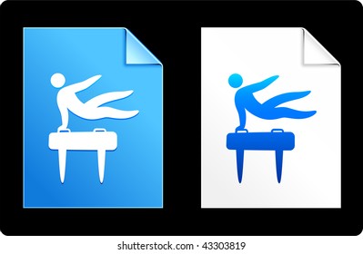 Pommel Horse on Paper Set Original Vector Illustration AI 8 Compatible File