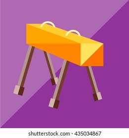 The pommel horse to the two-tone background. Picture style flat