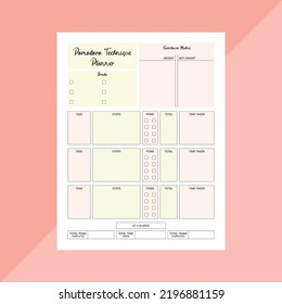 Pomodoro technique planner printable | pomodoro tracker.