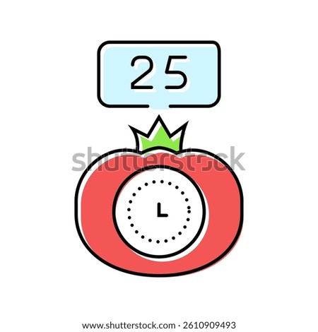 pomodoro technique time management color icon vector. pomodoro technique time management sign. isolated symbol illustration