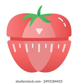 A pomodoro time icon designed in flat style 