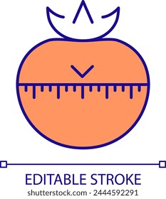 Pomodoro timer RGB color icon. Kitchen timer. Goal setting effectiveness. Prioritization framework. Schedule planning. Isolated vector illustration. Simple filled line drawing. Editable stroke