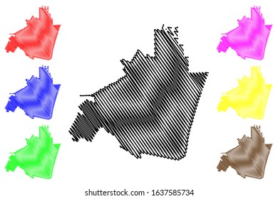 Pomona City, California (United States cities, United States of America, usa city) map vector illustration, scribble sketch City of Pomona map