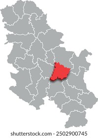 pomoravije district map ADMINISTRATIVE DIVISIONS of SERBIA 3d isometric map