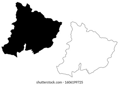 Pomoravlje District (Republic of Serbia, Districts in Sumadija and Western Serbia) map vector illustration, sketch Pomoravlje map