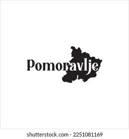 Pomoravlje map and black lettering design on white background