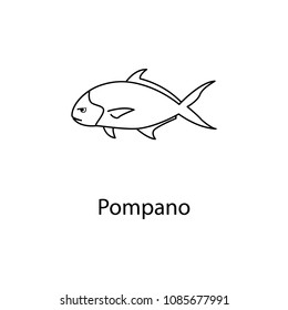 pompano icon. Element of marine life for mobile concept and web apps. Thin line pompano icon can be used for web and mobile. Premium icon on white background
