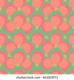 POM-poms pink and mint. Vector. Illustration. Seamless pattern. Fabric. Packing.