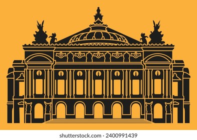 pompous official house vector illustration