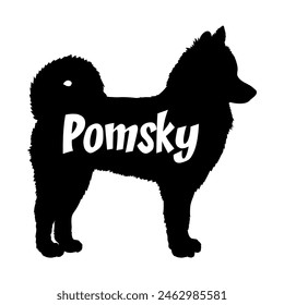 Pomsky perro silueta perro razas logo perro monograma Vector